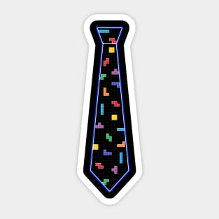 Tetris Tie Tee- Blue Sticker